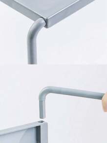 1pc Solid Color Detachable And Stretchable Layered Shoe Rack Space-Saving Plastic Storage Shelf For Kitchen, Living Room, Bedroom - Grey - View 3