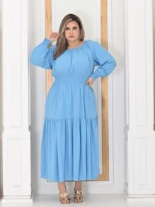 Plus Size Dresses - Blue - View 1