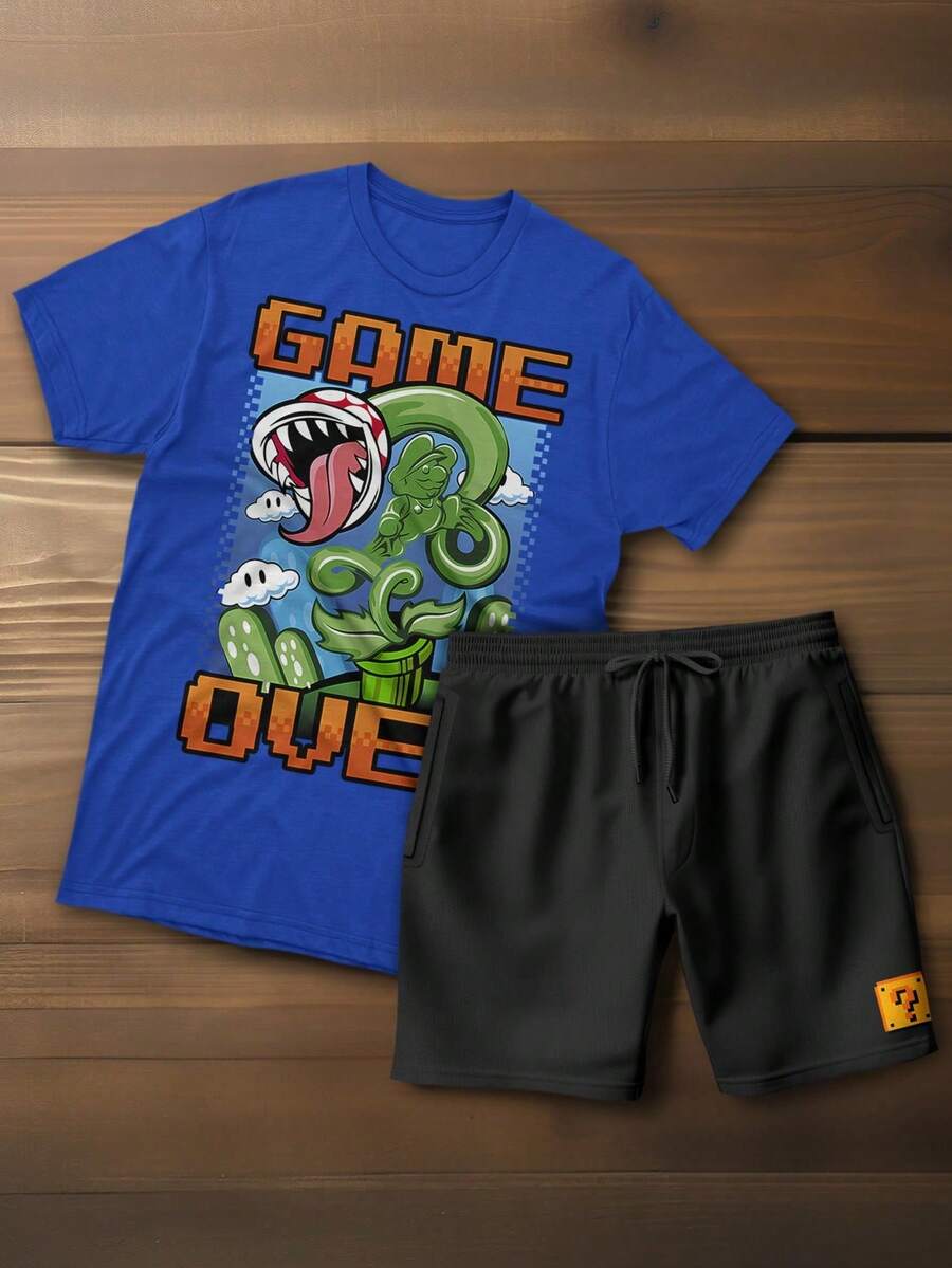 Men T-Shirts - 寶藍色 - 查看 1