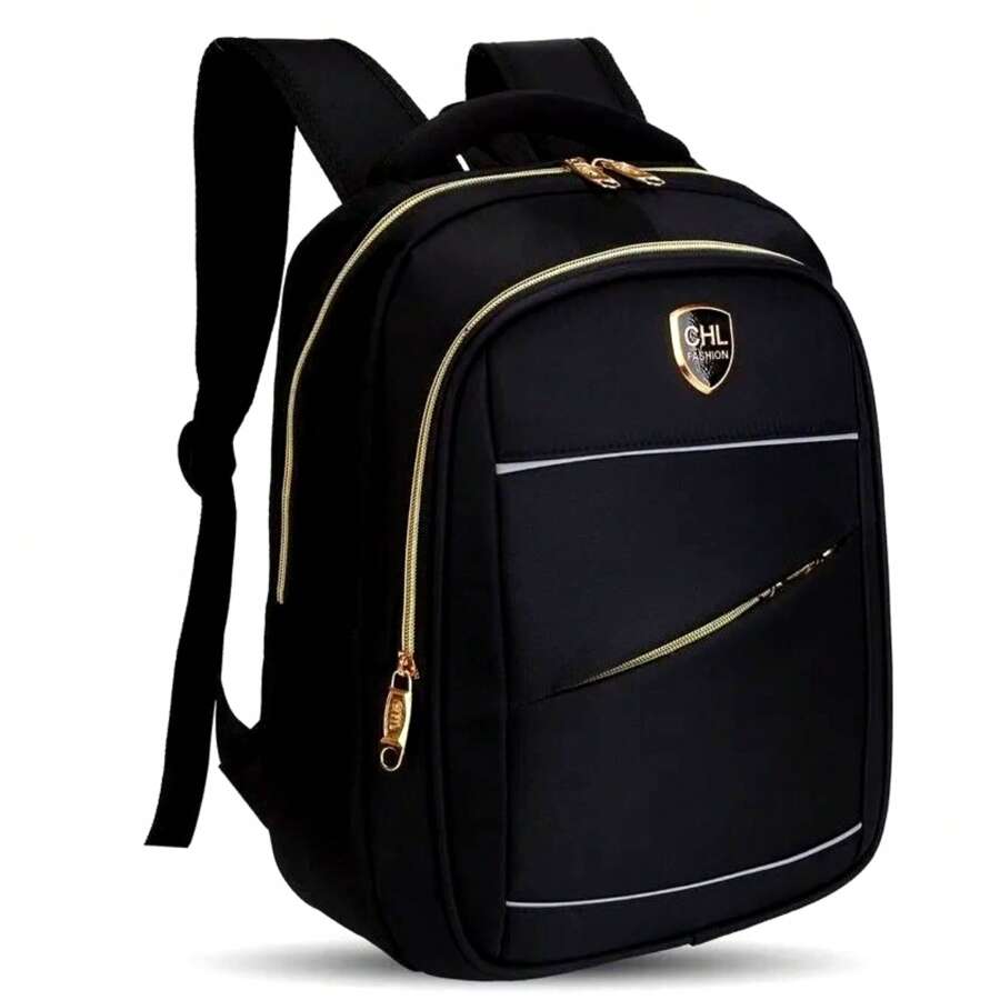Mochila Feminina Masculina A Prova D'água Bolsa Leve Reforçada e Resistente - Preto - Visão 1