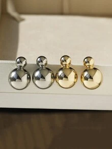 2入組豪華＆復古＆極簡＆多用途＆輕奢＆時尚＆潮流金色球形耳環(女款),適用於假期、節日、派對、婚禮、購物、工作等場合 - 耳環 - 查看 7