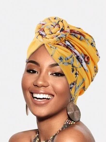 1pc Women's Twisted Braid Elastic Cap Headwrap Soft  Hat, Suitable For Daily Wear - Printed Style - View 16