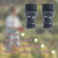 2pcs Garden Hose Connector, 1/2 Inch Soft Hose Connector With G1/2 Outside Thread For Adapter And Hose Pipe (ABS Plastic) - Grey - View 5