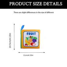 1入組早期教育黑色和白色柔軟書適用於嬰兒,嬰兒認知和抗撕裂手掌布書有聲音紙
