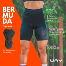 Conjunto de Ciclismo Feminino Bike Pedal Camisa Manga Curta Way Fresh Proteção UV e Bermuda com Proteção em ESPUMA - Vinho - Visão 4