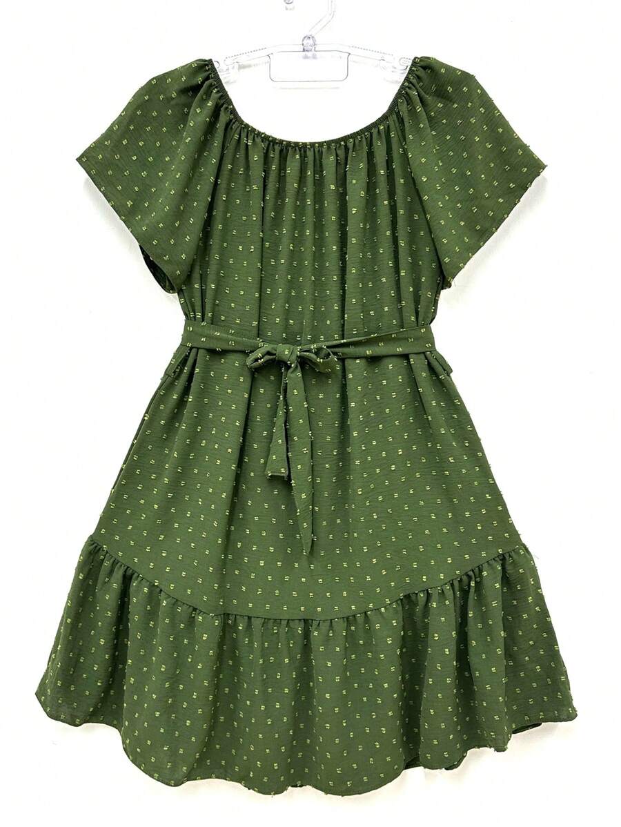 olinka modas Plus Size Dresses - Verde militar - Ver 1