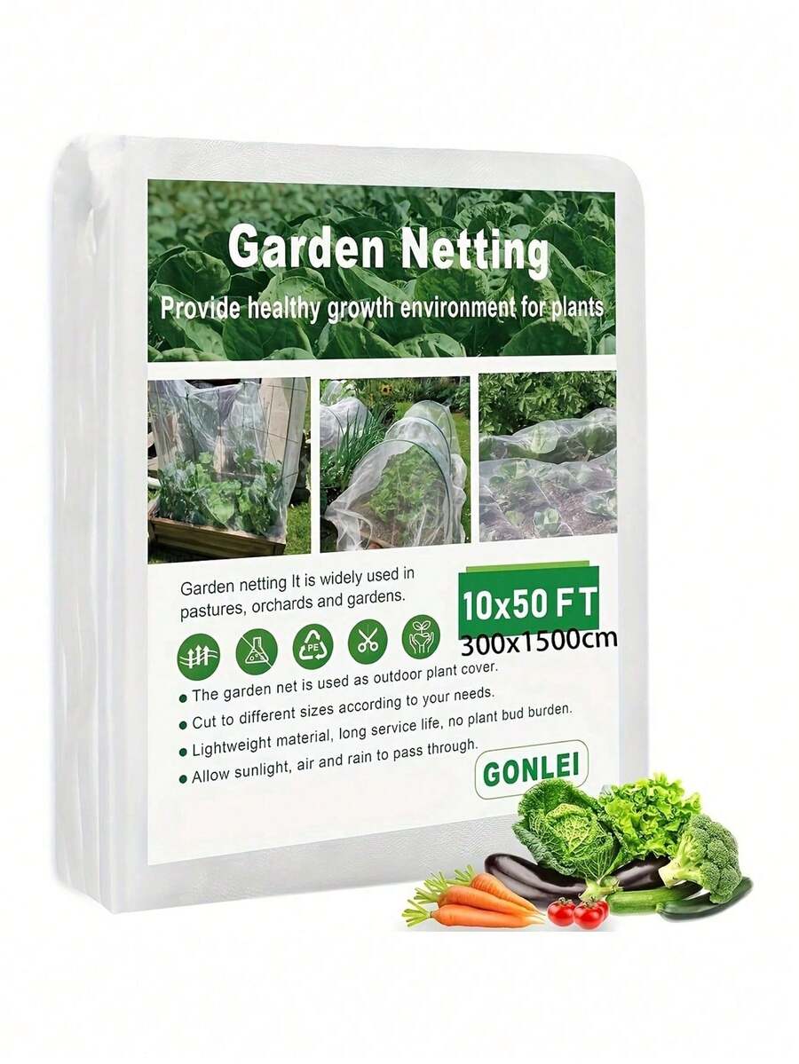 Garden Netting, Fine Mesh Net For Plant Protection, Vegetable Row Cover, Blueberry Bush & Fruit Tree & Flower Garden Screen Barrier Net - White - View 1