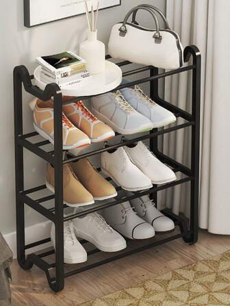 1pc Household Easy-To-Assemble Shoe Rack With Four Ears, Multilayer Dormitory And Rental Apartment Storage Shoe Rack