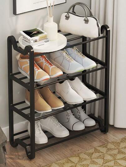 1pc Household Easy-To-Assemble Shoe Rack With Four Ears, Multilayer Dormitory And Rental Apartment Storage Shoe Rack