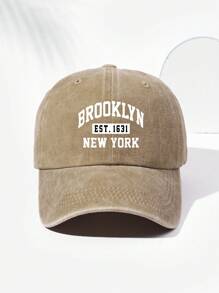 1 gorra unisex de béisbol vintage con estampado de letras de Brooklyn, ajustable, adecuada para usar a diario y al aire libre en la calle - A - Ver 11
