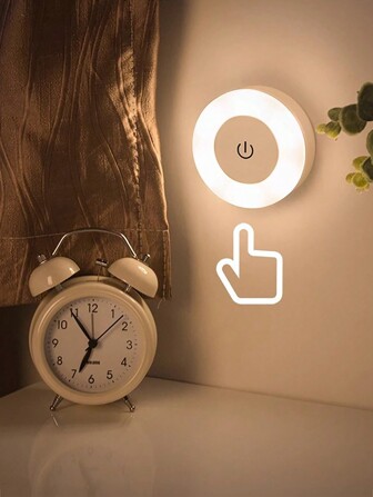 1 PC LED Night Lamp With Touch Switch 3 Light Colors Changeable & Brightness Dimmable For Bedside Night Lights Wardrobe Closets Cabinet Stairs Corridor