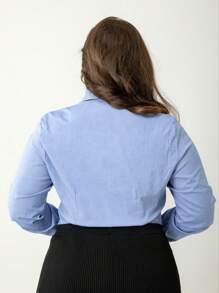 Plus Size Blouses - Blue - View 6