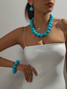 4pcs/Set Beaded Necklace & Pendant Set For Women With Unique, Fashionable, Exaggerated, And Retro Style - Buddhist Bead Jewelry Set - View 17