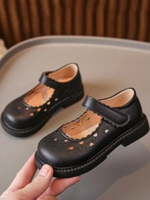 Meisjes Lente/Zomer Ademende Sandalen Met Uitgehold Ontwerp En Platte Zool, Nieuw Binnen 2024