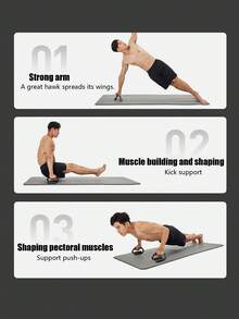 Black Multi-Functional Home Fitness Training Push-Up Stand For Abdominal Muscle Growth And Chest Expansion - Black - View 4