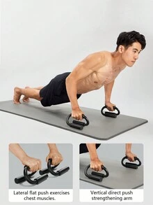 Black Multi-Functional Home Fitness Training Push-Up Stand For Abdominal Muscle Growth And Chest Expansion - Black - View 3