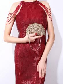 Crystal Bag Meiel New Handmade Rhinestone-Encrusted Evening Bag - Gold - View 1