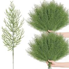 10 piezas de ramas de pino artificiales, hojas de ciprés artificiales, diseño de aguja de pino de imitación, adecuado para arreglos de boda, decoraciones de Año Nuevo, regalos de cumpleaños, decoraciones para colocar en mesas de fiestas de cumpleaños, cestas de flores de boda, decoraciones para el hogar, restaurantes, dormitorios, decoraciones de alféizar, Día de San Valentín, decoraciones de Año Nuevo, jardines al aire libre, temporada de regreso a la escuela, Día de San Valentín, regalo de graduación, decoración de jardín, plantas artificiales, jardinería, flores artificiales - Verde - Ver 1