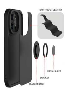 1 pieza Funda de teléfono negra sólida con soporte para 11, funda de teléfono con soporte de anillo giratorio de 360 grados para 13/14 de 6.1 pulgadas, funda protectora suave para 15 Pro Max, funda de teléfono útil para Galaxy A14/Galaxy A15/Galaxy A05/Galaxy A05s/A54/Galaxy A33/Galaxy A34 El diseño de la funda puede coincidir con el soporte para automóvil