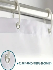 1pc Creative Blue Turtle Design Beach Pattern Shower Curtain With Hooks, Bathtub Divider, Bathroom Decoration Accessories, Waterproof - Multicolor - View 8