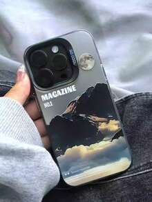 1PC Gucadi Bạc-Đen Ngoài Trời Họa Tiết Phong Cảnh Mạ Khung Ống Kính Tương Thích Với Apple Và Huawei Điện Thoại - Nhiều màu - Xem 7