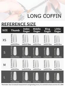 手工製作10入組長棺材形粉色優雅假指甲，珍珠光澤粉色純色，具備3D立體裝飾鑲鑽及仿真珍珠，完全覆蓋亞克力美容假指甲，適用於年輕女性和女孩的婚禮，隨貼即用的美甲工具 - 淺粉色 - 查看 8