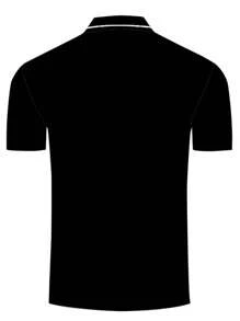 男友风男士 Polo 衫高尔夫翻领红白黑运动短袖服装时尚休闲透气简约衬衫，男友风男士运动 Polo 衫 T 恤 - 黑色 - 查看 6