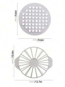 1 Pieza Cortador De Pastel Y Separador De Queso Y Bandeja Para Hornear Pizza Y Molde Para Galletas Redondo Y Cortador De Tarta De Manzana Y Prensa Con Patrón De Rejilla - Blanco - Ver 3
