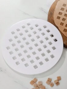 1 Pieza Cortador De Pastel Y Separador De Queso Y Bandeja Para Hornear Pizza Y Molde Para Galletas Redondo Y Cortador De Tarta De Manzana Y Prensa Con Patrón De Rejilla - Blanco - Ver 7