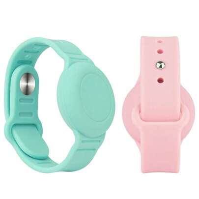 2-pack vattentätt Airtag-armband, kompatibelt med Apple AirTag, Mjukt justerbart Airtag-armband, Airtag-klockarmband för barn Småbarn Äldre bebisar (AirTag ingår ej)