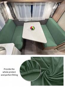 4pcs/Set Rv Sofa Cushion Cover, Green Splash-Proof Modern Elastic Velvet Corn Pillowcase, Suitable For Rv, Camping Car, Long Table, Four Seasons - Cadet Blue - View 3