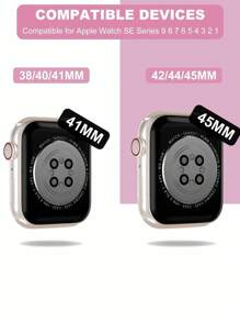 2-In-1 Glitter Bling Slim Crystal Transparent Sports Watch Band With Bumper Case Compatible With Apple Watch Band 38mm 40mm 41mm 42mm 44mm 45mm 46mm 49mm, Bezel Wristband Suitable For Apple Watch 11/10/9/8/7/6/5/4/3/2/1/SE Ultra Women/Men, Watch Screen Not Included - Pink - View 8