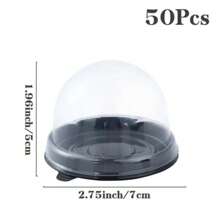 50pcs Mini Transparent Cake Box Container Transparent Cupcake Dome Pastry Baking Packaging Boxes Wedding Party Supplies Gifts Wedding Party Gift Bags - Gold - View 8