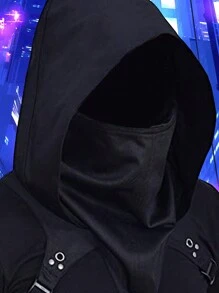 1pc男士赛博朋克中世纪万圣节服装连帽斗篷角色扮演 - 彩色 - 查看 1