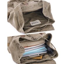 Gootium Canvas Backpack Rucksack Vintage Style Casual Daypack, Unisex - 軍綠色 - 查看 5