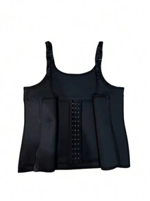 1pc Women Outdoor Sports Shapewear, Moisture-Wicking Slimming Bodysuit Zipper Vest Body Shaper Corset Bustier Vest 3-Layer Sweat-Absorbing Vest, Waist Trainer, Summer 2025 Gym Accessories For Belly Slimming Girdles, Lumbar Girdles For Belly Slimming Corset - Black - View 7