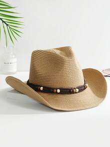 1 Miếng Không giới tính Trang trí màu ngọc lam Boho Cô gái cao bồi Mũ Nón cao bồi Mũ Rơm Visor Mũ đi biển Đối với Ngoài trời - Nhiều màu 3 - Xem 12