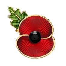 Spilla con papavero smaltato rosso, souvenir del Remembrance Day nel Regno Unito, accessorio per Ognissanti, gioiello per la Festa degli Insegnanti, accessorio per costumi, ciondolo per borse, accessorio per l'ufficio, regalo di Natale