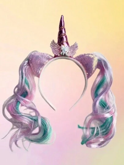 1pc, Sparkling Unicorn Headband For Birthday Parties And Festivals - Glitter Hair Accessory