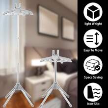 Steamer Stand Telescopic Garment Steamer Rack Height Adjustable Garment Steamer Clothes Rack Foldable Standing Garment Hanger For Steaming Clothes Portable Cloth Steam Rack For Home Steam Ironing - Grey - View 7