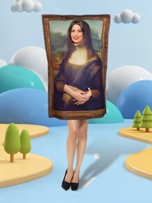 1 Miếng Halloween Mona Lisa Hóa trang Trang phục Vui Viết tháu Đối với Hiệu suất Búp bê - Nhiều màu - Xem 2