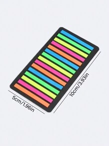 1 Pack Fluorescent Ultra-Thin Colorful Index Stickers, Japanese-Style Waterproof Reusable Student Classification Markers - Multicolor - View 2