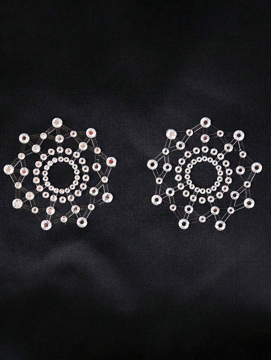 1 对透明塑料自粘性感乳贴，适合狂欢 - 無色 - 查看 1