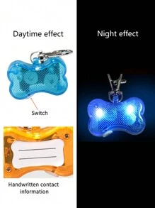 带登山扣的亮光LED项圈灯吊坠，用于夜间保障猫狗安全，闪光宠物铭牌用品 - 紅色 - 查看 4