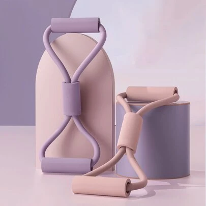 1 件背部拉伸健身弹力带，带 8 形拉力器，适用于女性背部训练，居家健身房配件