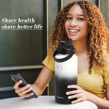 Insulated Water Bottle With 2-In-1 Lid (Chug Lid/Straw Lid),40oz/64oz Double Walled Vacuum Stainless Steel Water Bottles, Water Jug With Straw, Wide Mouth Insulated - 黑與白 - 查看 7