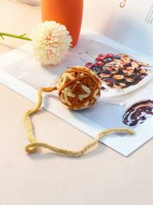 1pc Rainbow Ball Knitted Cat Toy, Funny Stress Reliever & Pet Teaser, Plush Chew Resistant - Multicolor - View 14