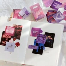 MOCARD 46 Piezas/caja Pegatinas De Papelería De La Serie De Cartas De Amor De Luz De Luna Para La Decoración De La Revista De Recortes, Etiquetas De Cuentas Manuales Estéticas, Material De Collage