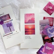 MOCARD 46 Piezas/caja Pegatinas De Papelería De La Serie De Cartas De Amor De Luz De Luna Para La Decoración De La Revista De Recortes, Etiquetas De Cuentas Manuales Estéticas, Material De Collage