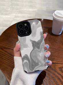 1pc Ombre Gradient Pattern Soft Faux Leather Texture Drop-Proof Phone Case Compatible With Apple And